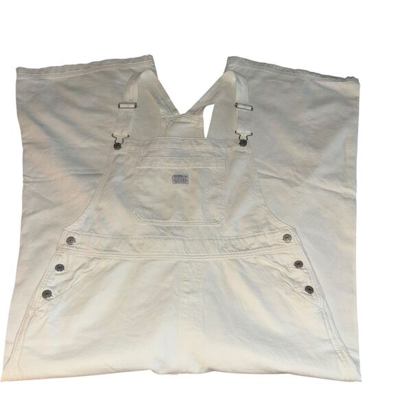 Levi’s XL Off White Wide Leg Baggy Denim Overalls NWT - Picture 7 of 16